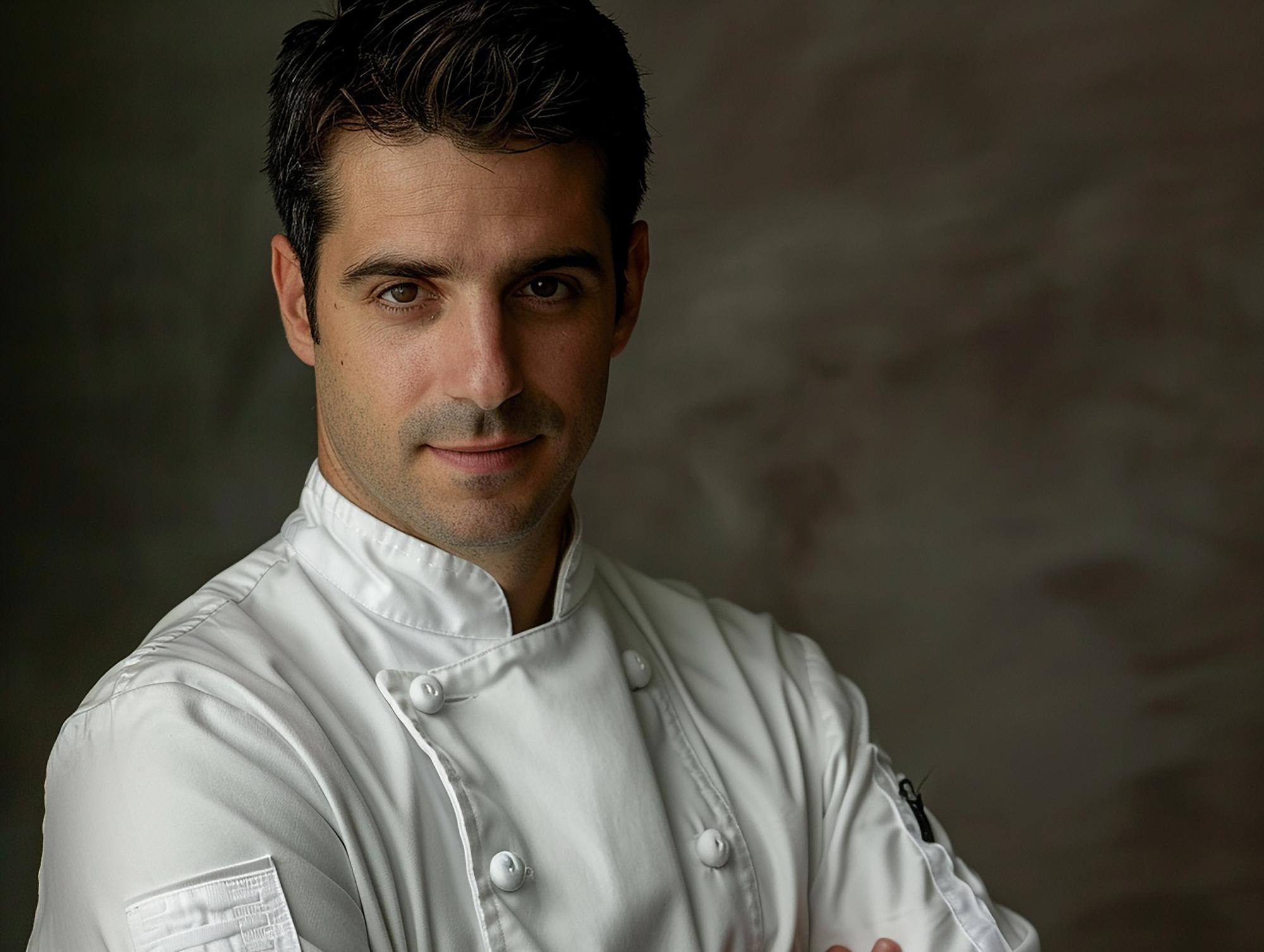 Head chef portrait in studio kitchen